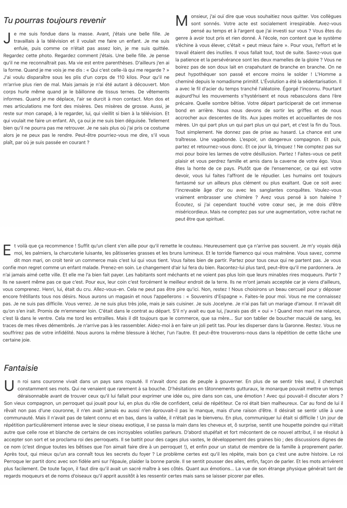 extrait choisi illustrant les travaux d'écriture réalisés par Joëlle Pressnitzer, écrivain ghost writer à Nantes